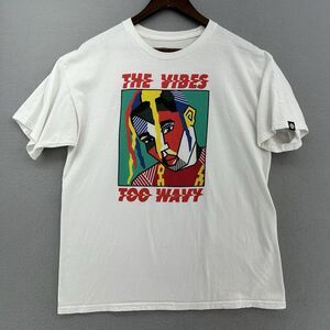 2018 Travis Scott The Vibes Too Wavy White Tshirt‎ Men’s L Color Block Hip Hop